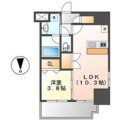 名古屋市中区門前町マンション 1LDKの間取図画像