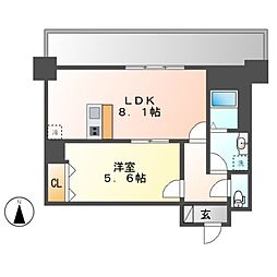 プレミアムコート葵 1LDKの間取図画像