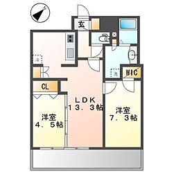NAGOYAtheTOWER 2LDKの間取図画像