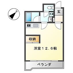 サンプラザ金山 ワンルームの間取図画像