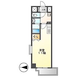 HF名駅北レジデンスWEST ワンルームの間取図画像