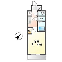 アドバンス名古屋モクシー 1Kの間取図画像