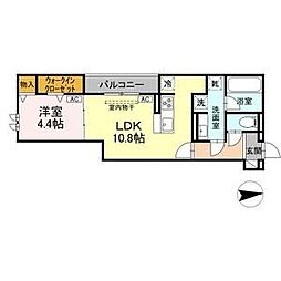 ルヴィータ高道 1LDKの間取図画像