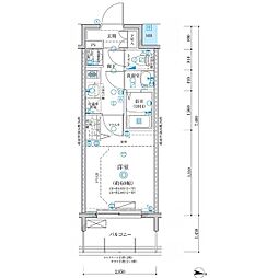 ディアレイシャス名古屋大須通南 1Kの間取図画像