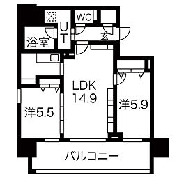 ルシェット白川公園 2LDKの間取図画像