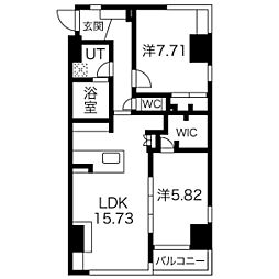 アーレックス丸の内2 2LDKの間取図画像