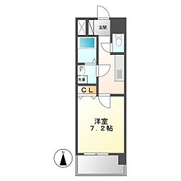 クレシェール大須 1Kの間取図画像
