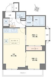 アルス鶯谷 2LDKの間取図画像