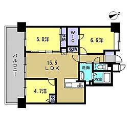 ナタリーマリナタウンウエストデッキA棟 3LDKの間取り