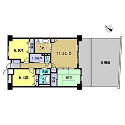 ヴェール牛田 3LDKの間取り