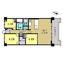 チュリス安芸中野 3LDKの間取図画像