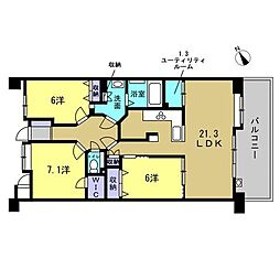 フローレンス西条大坪グランドアーク 3LDKの間取り