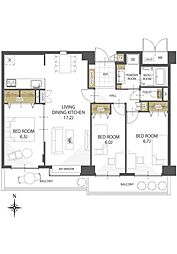 井口台パークヒルズ弐番館 3LDKの間取り