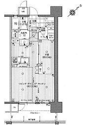 リブレスト三条リバーコート 1LDKの間取り