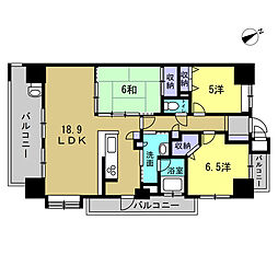 クレアセトル呉本通 3LDKの間取図画像