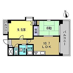 ダイアパレス堺町 2LDKの間取図画像