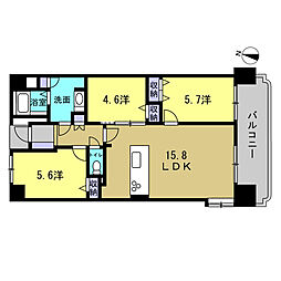 もみじマンション城ケ丘 3LDKの間取図画像