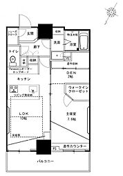グランクロスタワー広島 1LDKの間取図画像