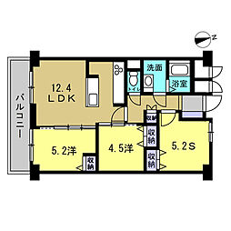 シャンボール河原町 2SLDKの間取図画像