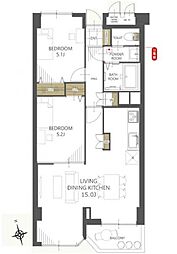京急西広島マンション 2LDKの間取図画像