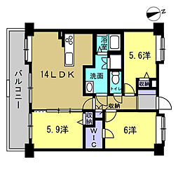 プレジデント皇神阿賀北 3LDKの間取図画像