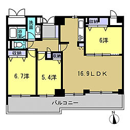 井口台パークヒルズ壱番館 3LDKの間取図画像