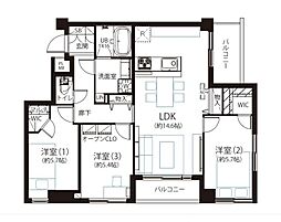 ネオハイツ楠町 3LDKの間取図画像