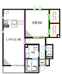 西武新宿線 井荻駅 徒歩6分の賃貸アパート 1階1LDKの間取り
