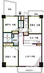 東京メトロ丸ノ内線 東高円寺駅 徒歩4分の賃貸マンション 2階2SLDKの間取り