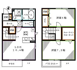 プレジール 2階2LDKの間取り