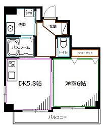 JR中央本線 荻窪駅 徒歩13分の賃貸マンション 1階1DKの間取り