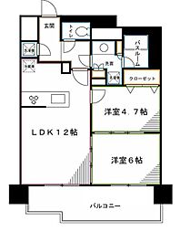 西武新宿線 鷺ノ宮駅 徒歩3分の賃貸マンション 4階2LDKの間取り