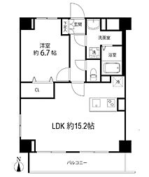 JR中央本線 高円寺駅 徒歩5分の賃貸マンション 3階1LDKの間取り