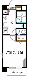 JR中央本線 荻窪駅 徒歩17分の賃貸マンション 2階1Kの間取り