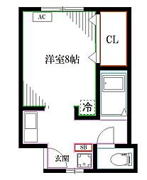 JR総武線 高円寺駅 徒歩13分の賃貸アパート 2階1Kの間取り