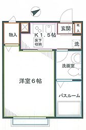 JR中央本線 高円寺駅 徒歩5分の賃貸アパート 1階1Kの間取り