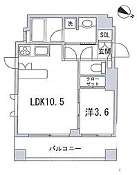 東京メトロ丸ノ内線 方南町駅 徒歩9分の賃貸マンション 9階1LDKの間取り