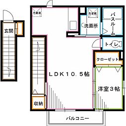 JR中央本線 阿佐ケ谷駅 徒歩17分の賃貸アパート 2階1LDKの間取り