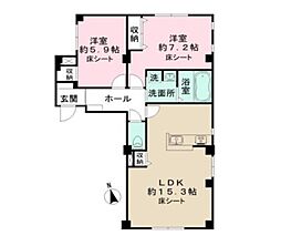 カーサ　エレンシア 1階2LDKの間取り