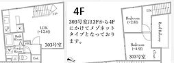 東京メトロ丸ノ内線 方南町駅 徒歩12分の賃貸マンション 4階2LDKの間取り