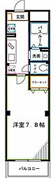 キューベックスワイズ 1Kの間取図画像