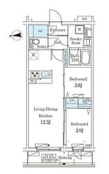 テラス杉並方南町 2LDKの間取図画像