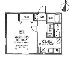 ソレイユ 1Kの間取図画像