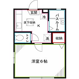 アイリスハウス 1Kの間取図画像