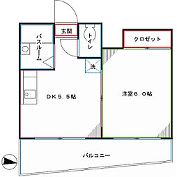 ヴィアローザ 1DKの間取図画像