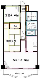 マインドチャージパレス1 2LDKの間取図画像