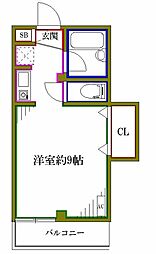 リズ松ヶ丘 ワンルームの間取図画像