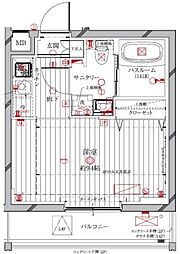 レガリス中野鷺宮 1Kの間取図画像