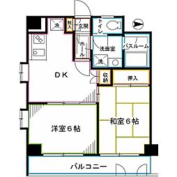 RAYHAUSNOGATA 2DKの間取図画像