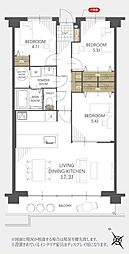 ジョイライフ若葉 3LDKの間取図画像